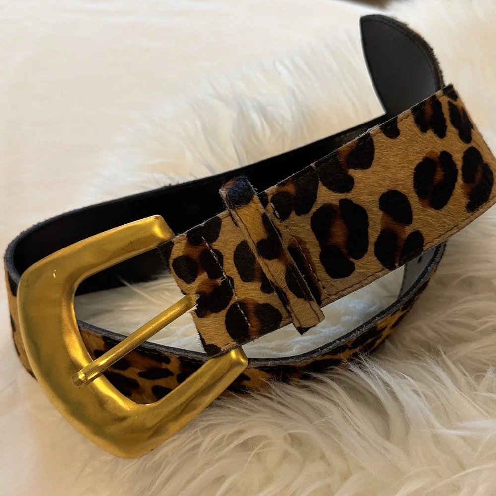 Nava/New York Leopard‎ Belt/Brass Buckle